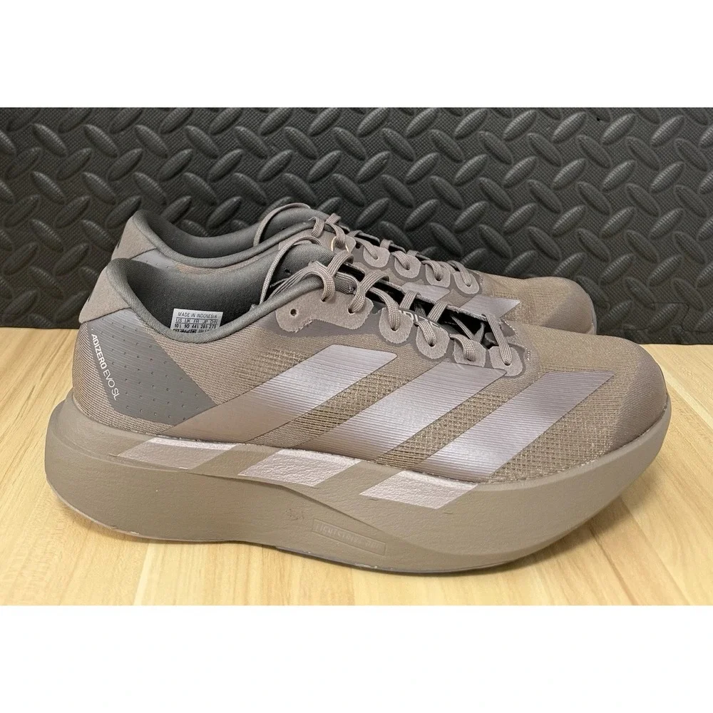 Adidas Adizero EVO SL Charcoal Brown KI6884 Running Shoes Mens Size 10.5 NEW